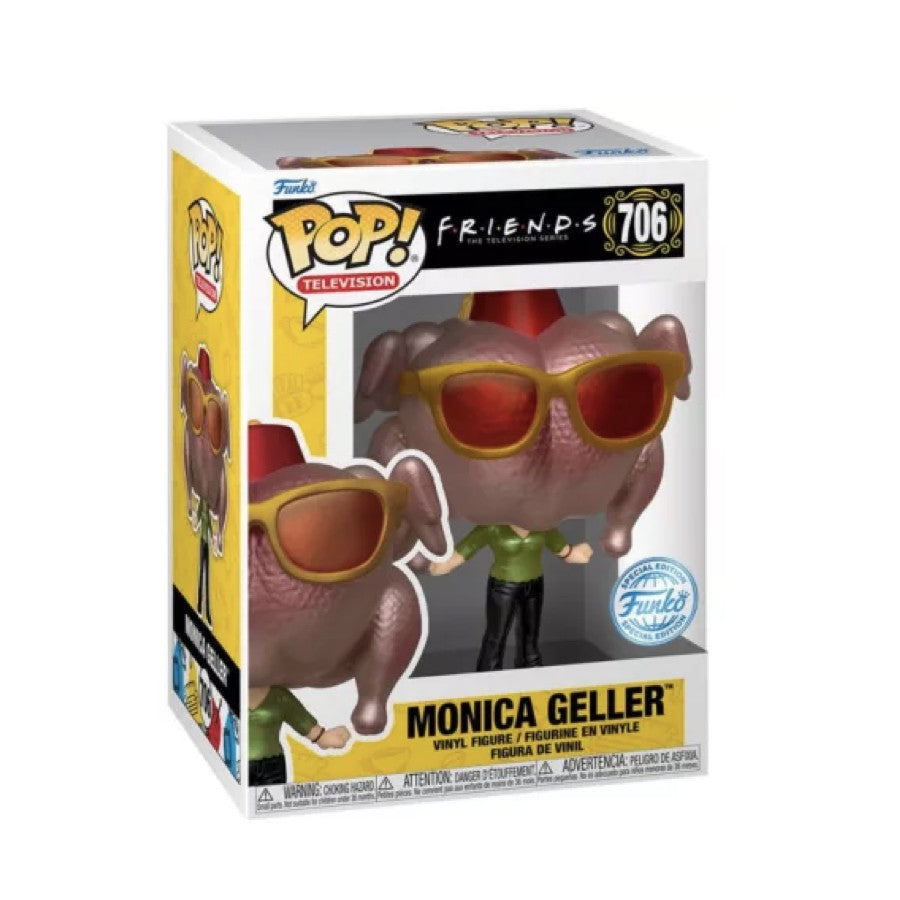 Funko Pop! T Shirt Friends + Pop Monica Geller with turkey (Metallic)