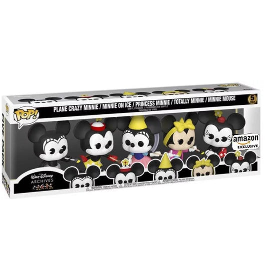 Funko Pop! Disney - Crazy Minnie - Minnie On Ice - Princess Minnie - Totally Minnie - Minnie 5 Pack (Amazon Exclusive)