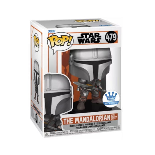 Funko Pop! STAR WARS -  the Mandalorian With Beskar Staff 479 (Funko Exclusive)