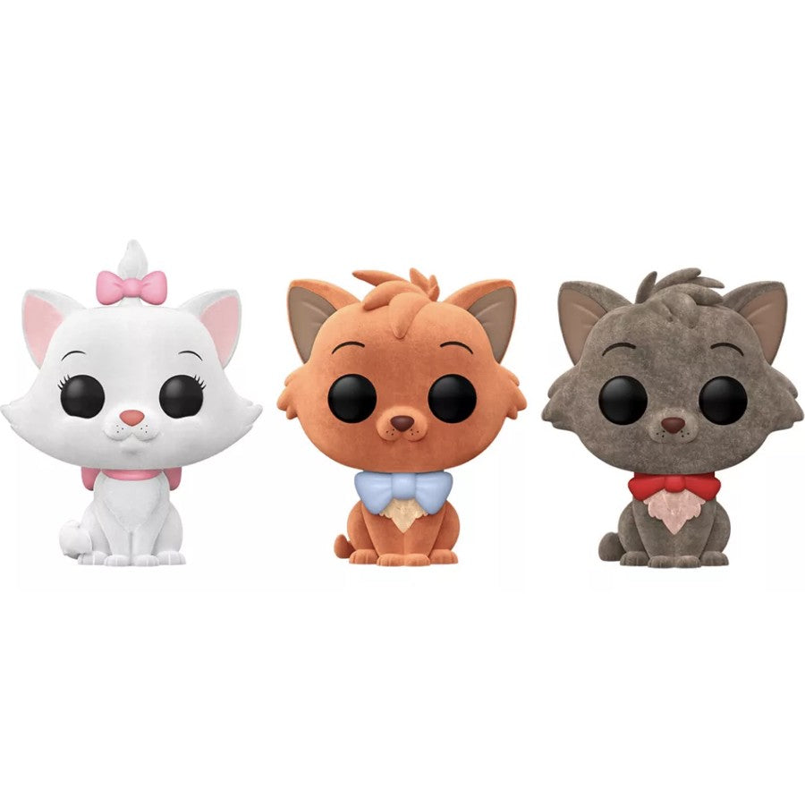 Funko Pop! Disney - Marie / Toulouse / Berlioz Flocked 3 Pack Walmart Exclusive)